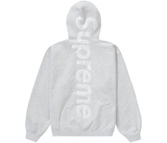 Supreme Satin Applique Hooded Sweatshirt (FW23) Ash Grey