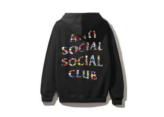 Anti Social Social Club Flag Hoodie Black