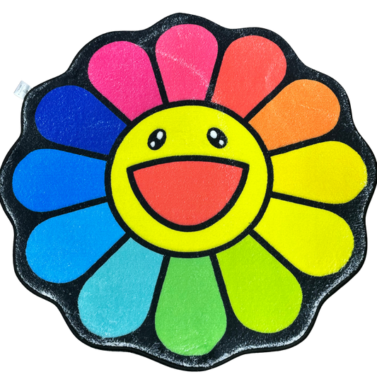 Takashi Murakami "Rainbow Flower" Inspired Rug - Rugs of LA - 30" by 29"