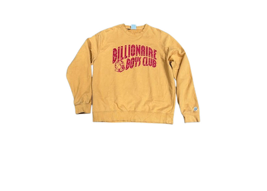 Billionaire Boys Club Tan/Orange Sweatshirt Crewneck Curved Logo - XL (Preowned)