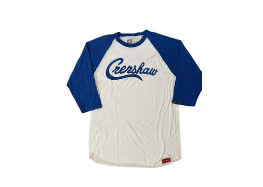 The Marathon Clothing Crenshaw Raglan Blue/White Baseball Tee