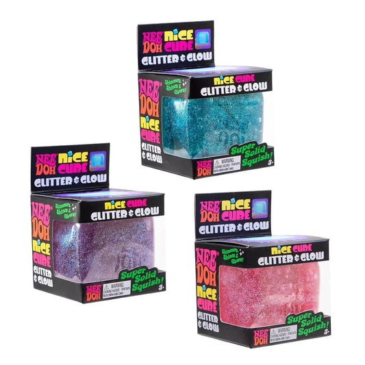 NeeDoh Nice Cube Glitter and Glow Squishy Fidget