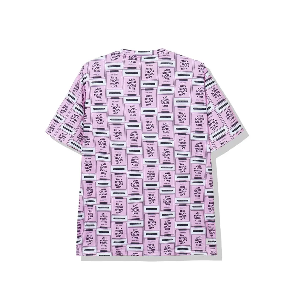 Anti Social Social Club Black Genuine Taste Logo Balcony Pink Tee