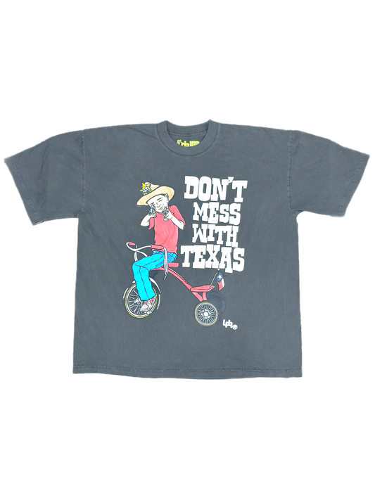 Urban Assault 'Don't Mess With Texas' Pants Puff Print Tee - Cement