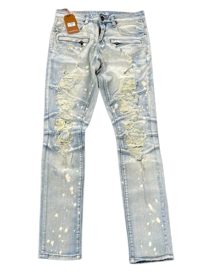 Crysp Denim Jeans - Blue/White Washed